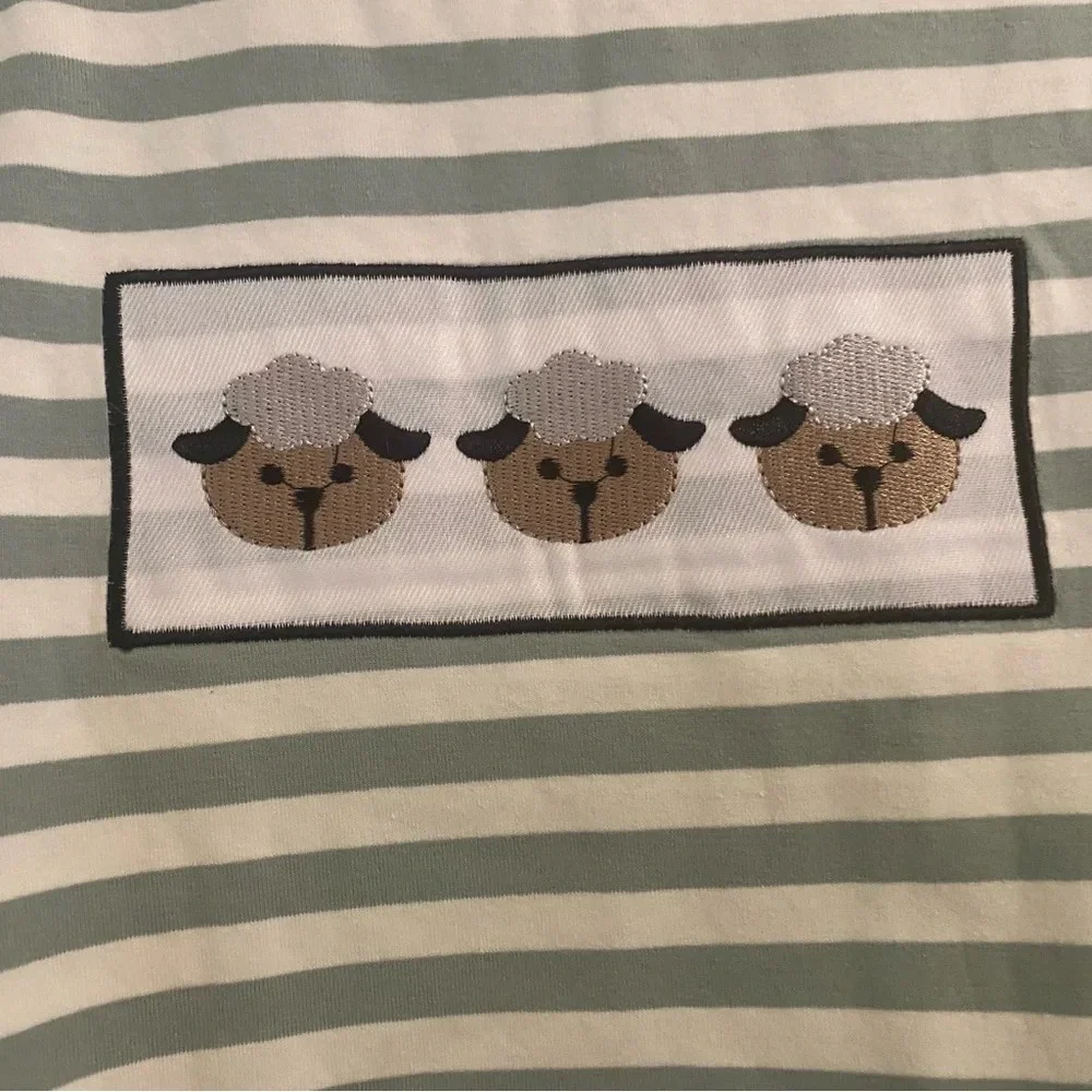 New Boutique Embroidered Sheep Shirt